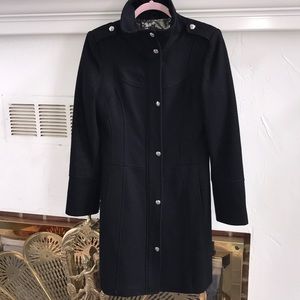 Guess black wool dress coat